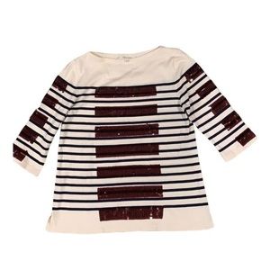 Marc Jacob’s stripped and ruby sequined top
